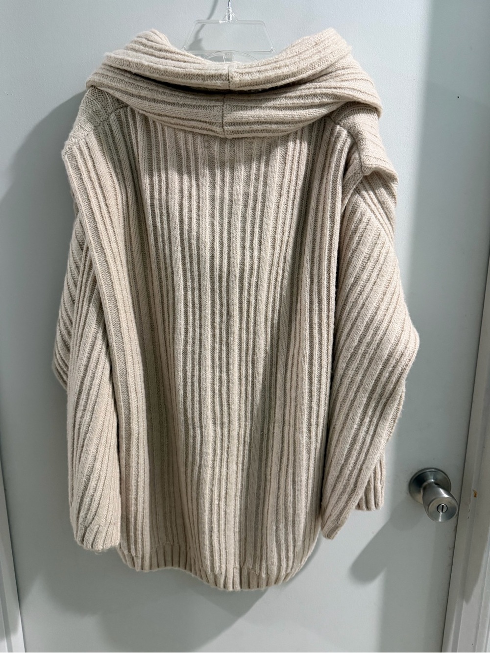 OAK + FORT Cream Ribbed Cowl Neck Sweater, size small - Picture 6 of 8